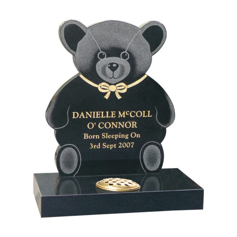 Etched Teddy Shaped Headstone
