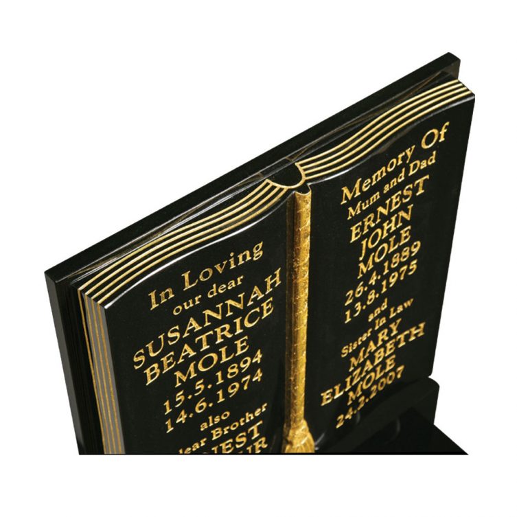 Gilded Book Headstone image 2
