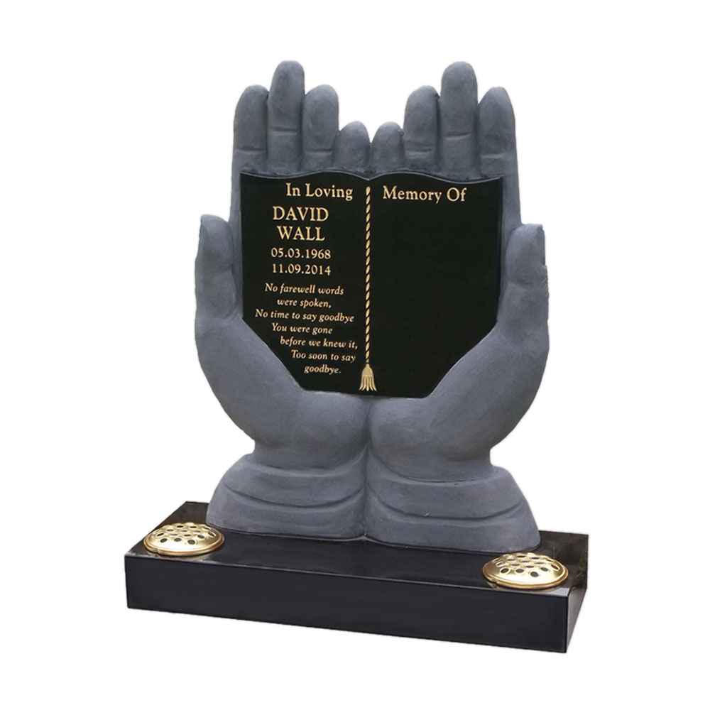 GHS441 Hands and Book Headstone Memorials of Distinction