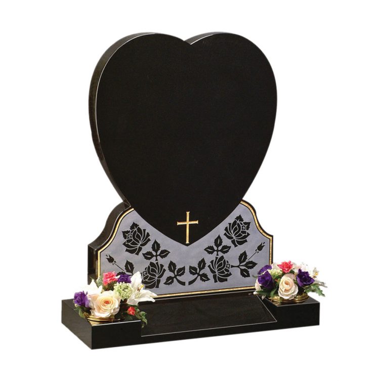 Large Heart and Cross Headstone