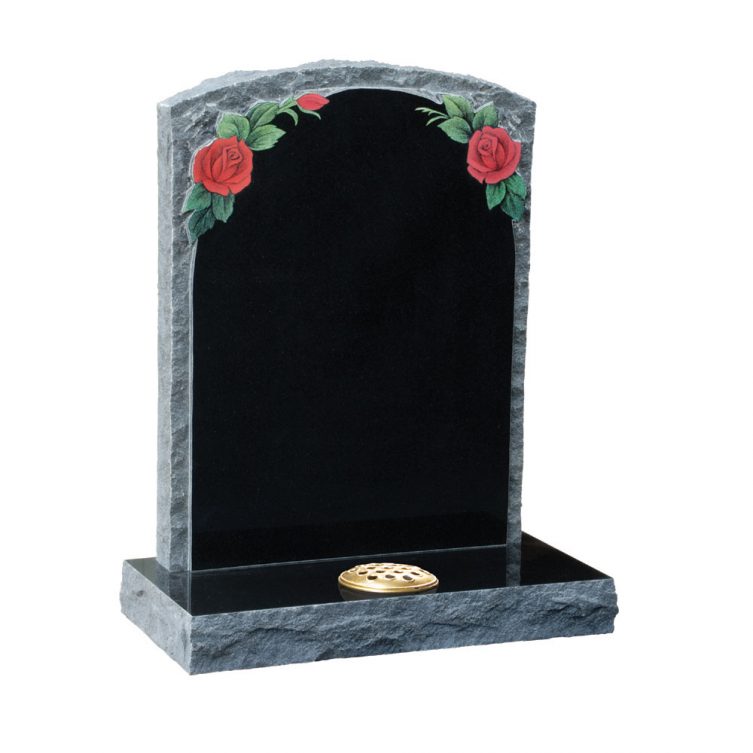 Two Roses Pitched Headstone