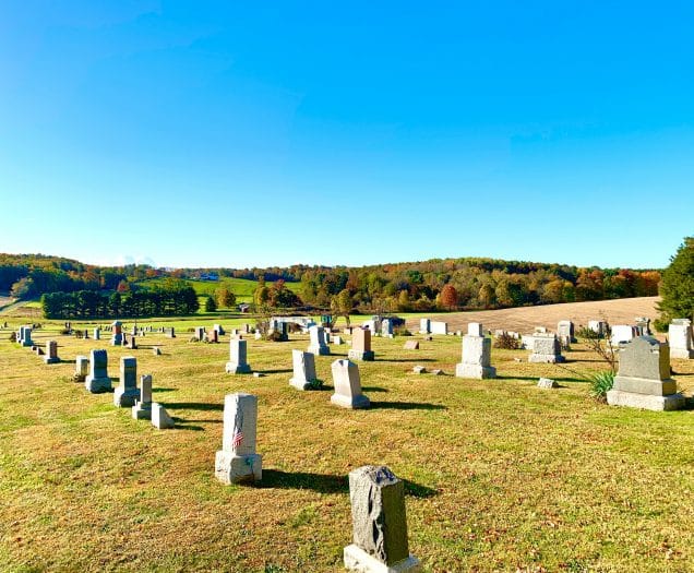 headstones in cemetery