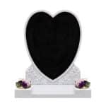 Inlaid Heart and Flower Headstone image 2 thumbnail