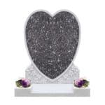 Inlaid Heart and Flower Headstone image 1 thumbnail