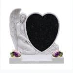 Kneeling Angel with Inlaid Heart Headstone image 2 thumbnail