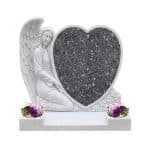 Kneeling Angel with Inlaid Heart Headstone image 1 thumbnail